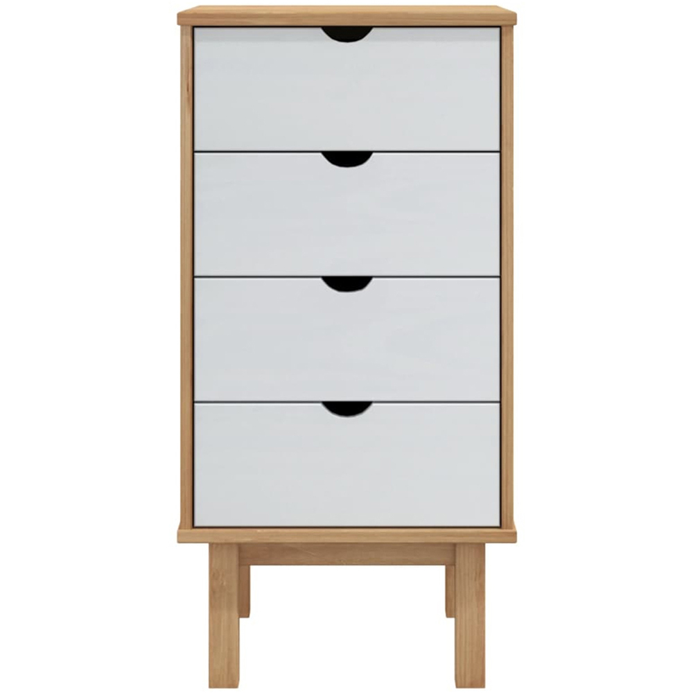 vidaXL 4 Drawer Brown and White Wooden Storage Cabinet Image 3