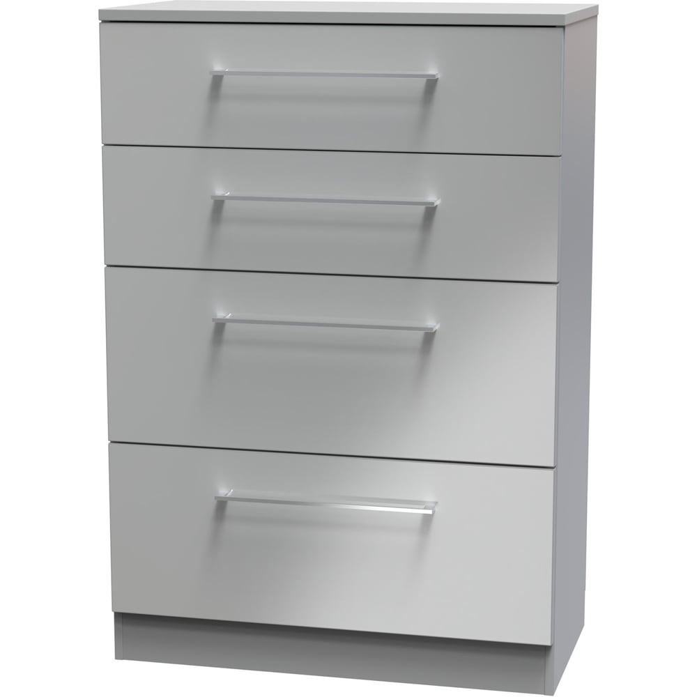 Crowndale Worcester 4 Drawer Uniform Grey and Dusk Grey Chest of Drawers Ready Assembled Image 2