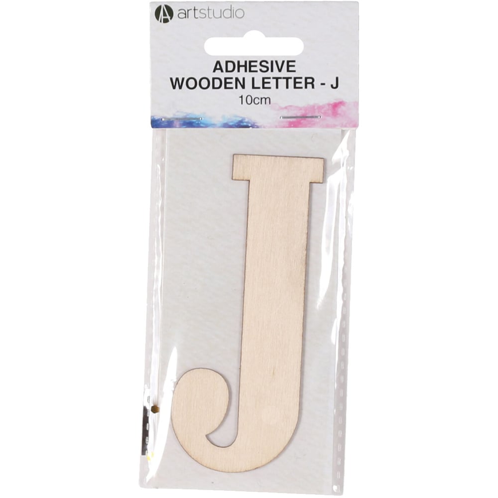 Art Studio Adhesive Wooden Letter - J Image