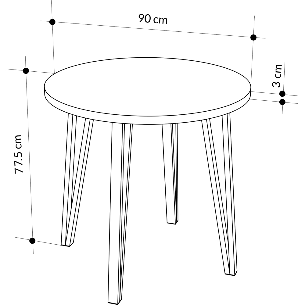 Decortie Xana 4 Seater Natural Oak Round Modern Dining Table Image 6