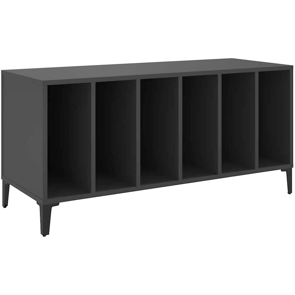 vidaXL 6 Shelf Black Record Cabinet Image 2