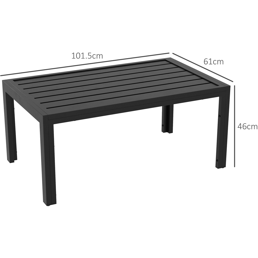 Outsunny Black Steel Frame and Slat Tabletop Outdoor Side Table Image 8
