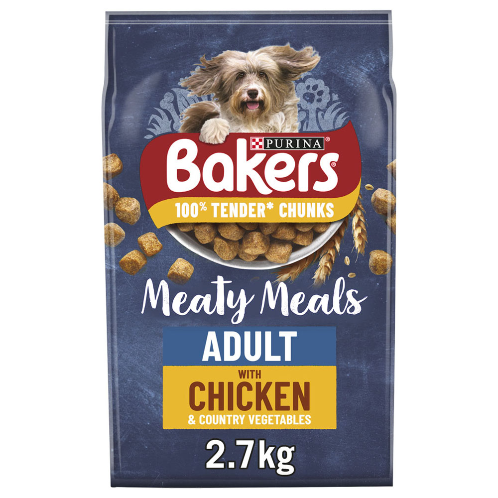 Purina Bakers Meaty Meals Chicken Adult Dry Dog Food 2.7kg Image 1