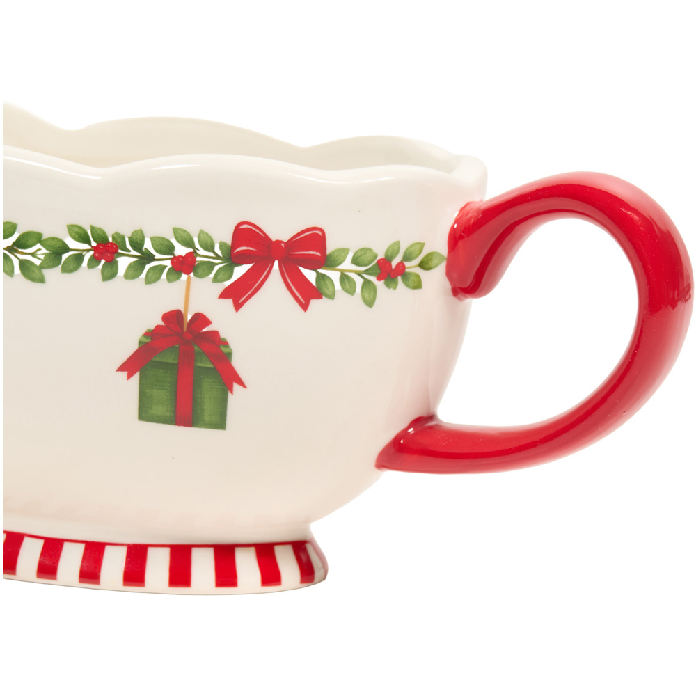 Christmas Print Gravy Boat Cream Image 3