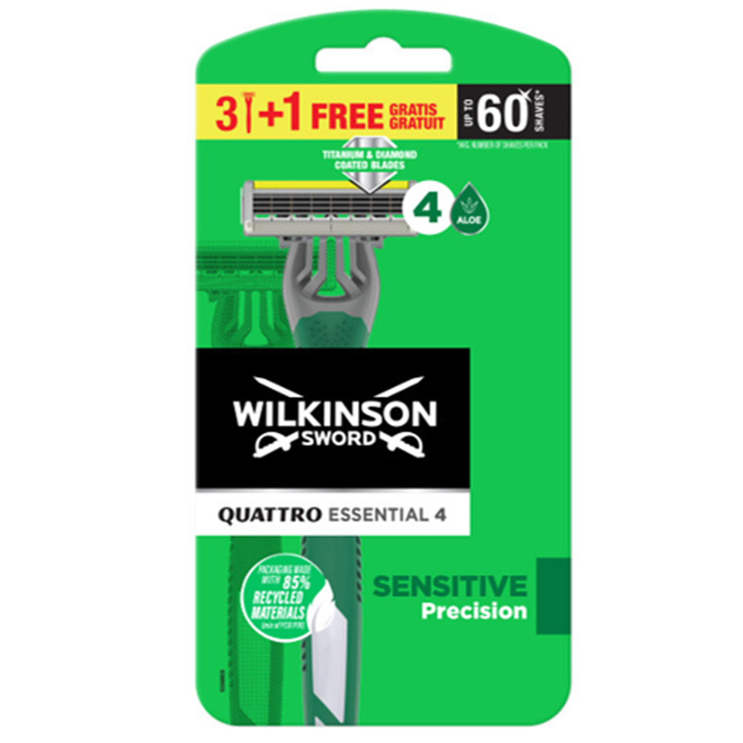 Wilkinson Sword Quattro Titanium Sensitive Disposable Razors Image
