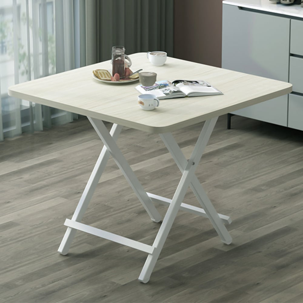 Living and Home White Foldable Dining Table Image 1