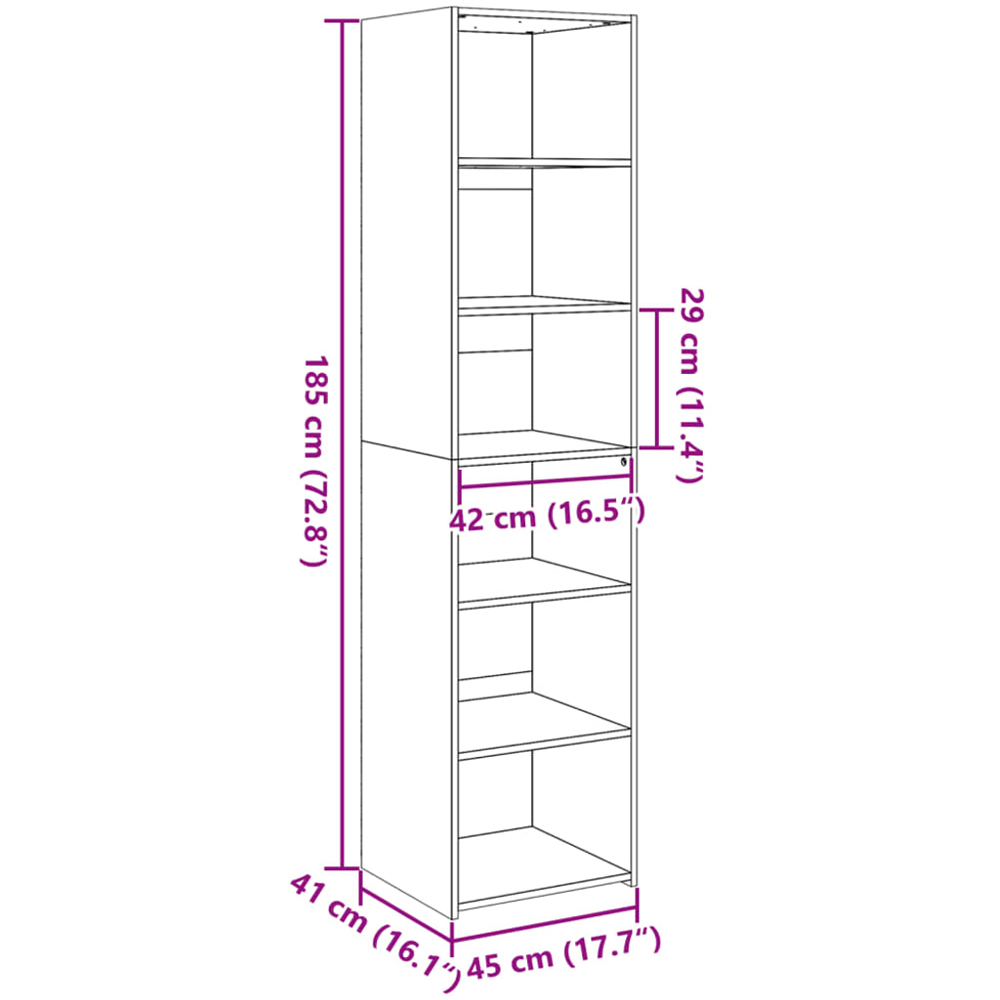 vidaXL 6 Shelf White Highboard Image 8