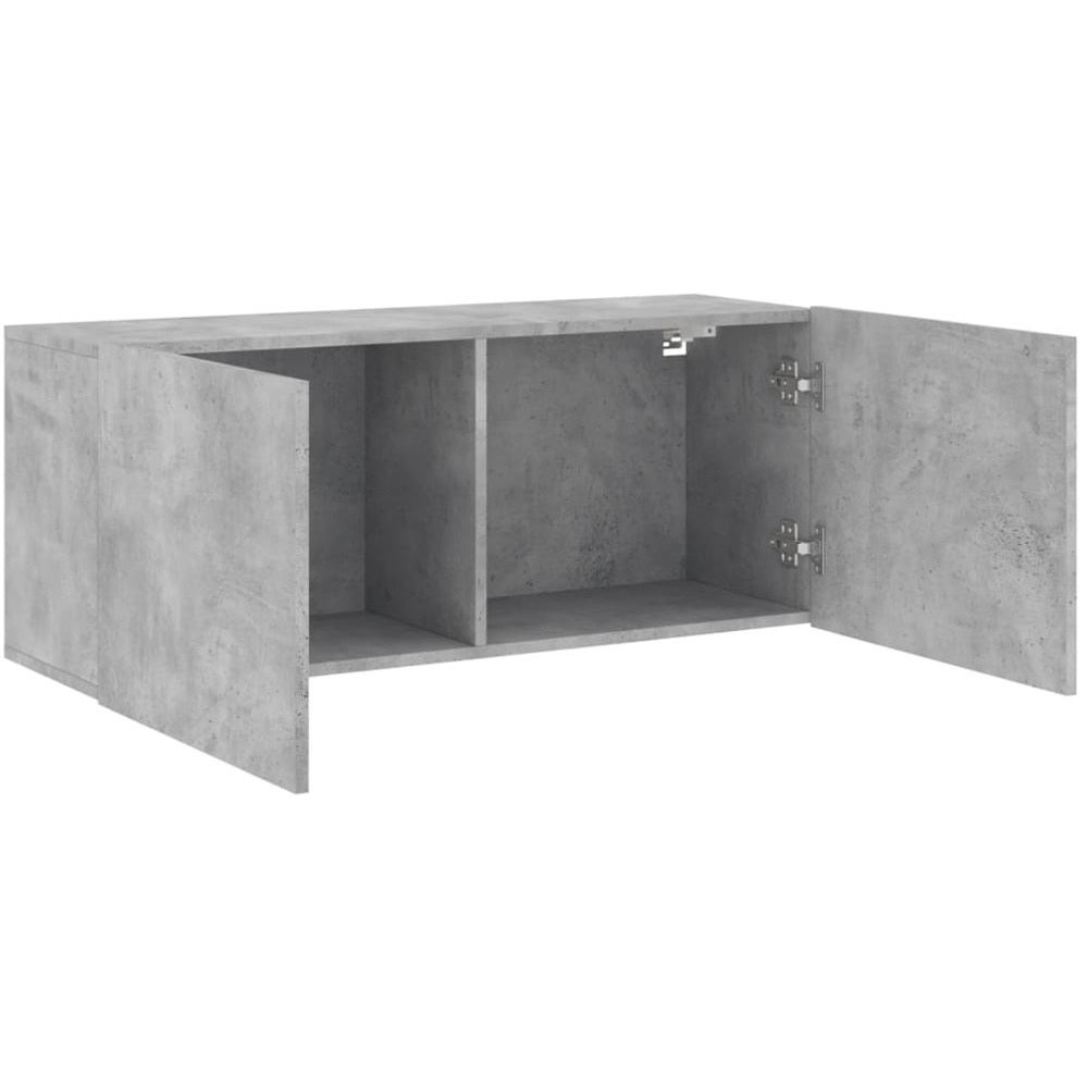 vidaXL 2 Door Concrete Grey Wall Mounted TV Cabinet Image 5