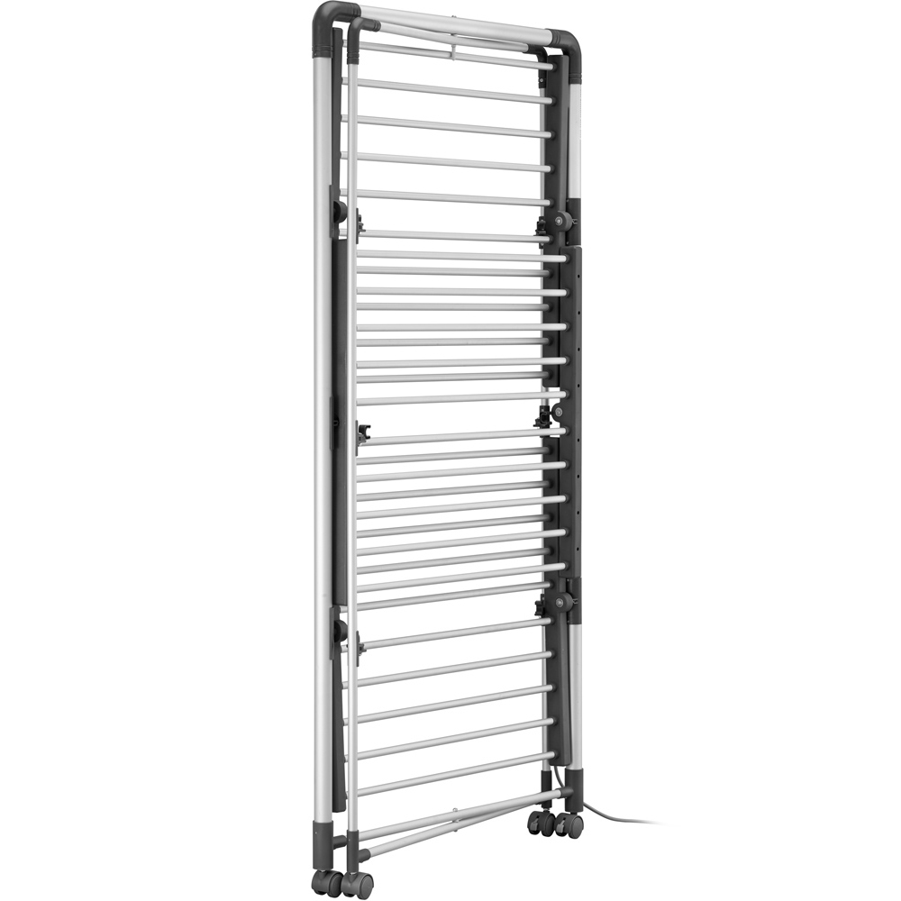 BLACK+DECKER Cool Grey 3 Tier Heated Airer 21m with Wheels and Cover Image 4