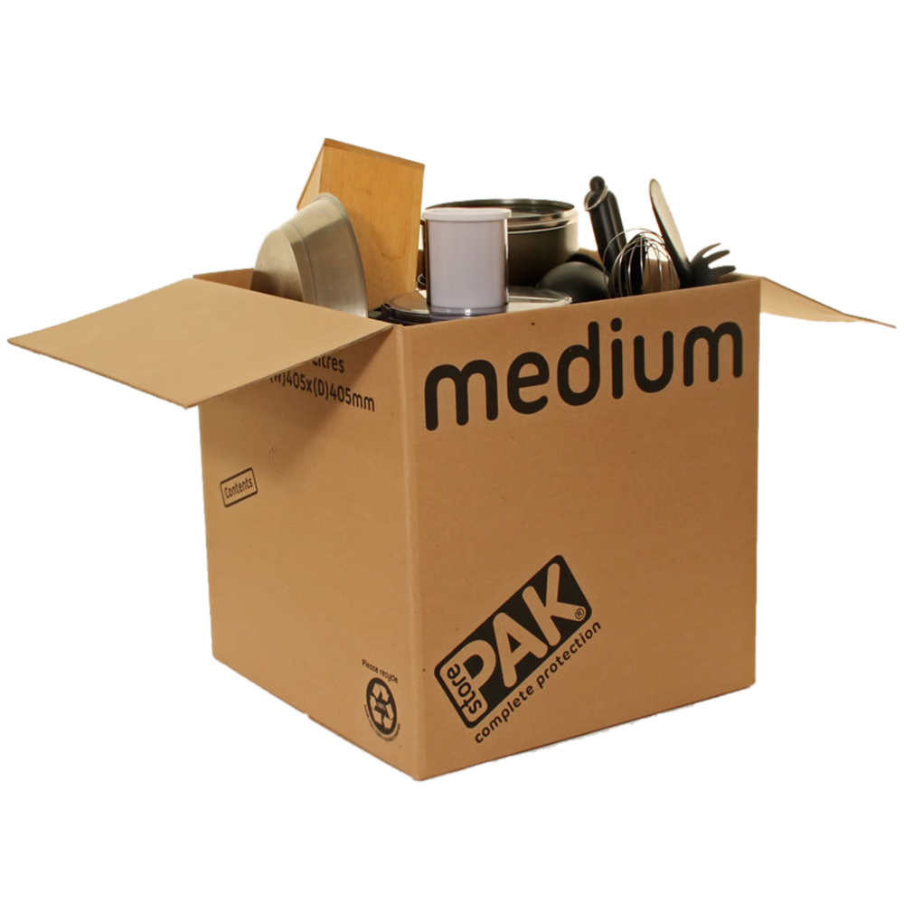 StorePAK Flat Packed Medium Storage Boxes 5 Pack Image 3