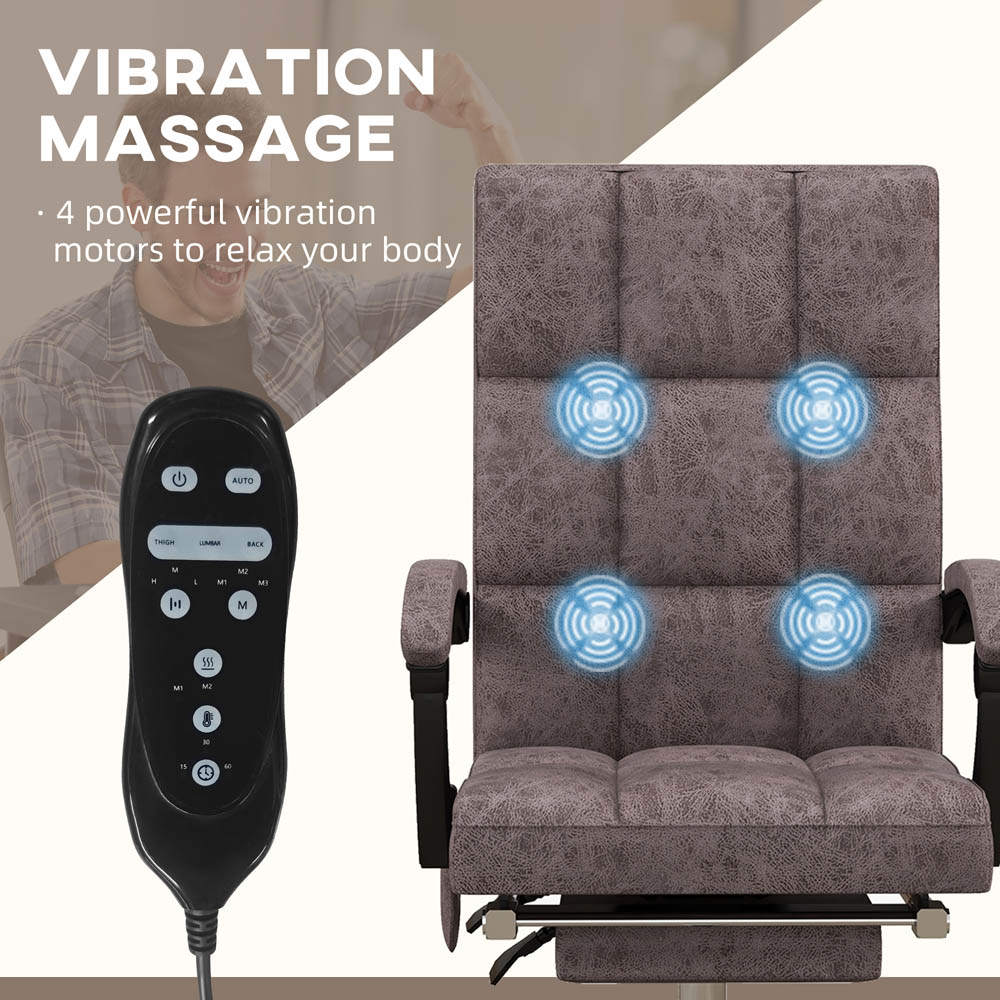Portland Grey Microfibre Swivel Vibration Massage Executive Office Chair Image 5