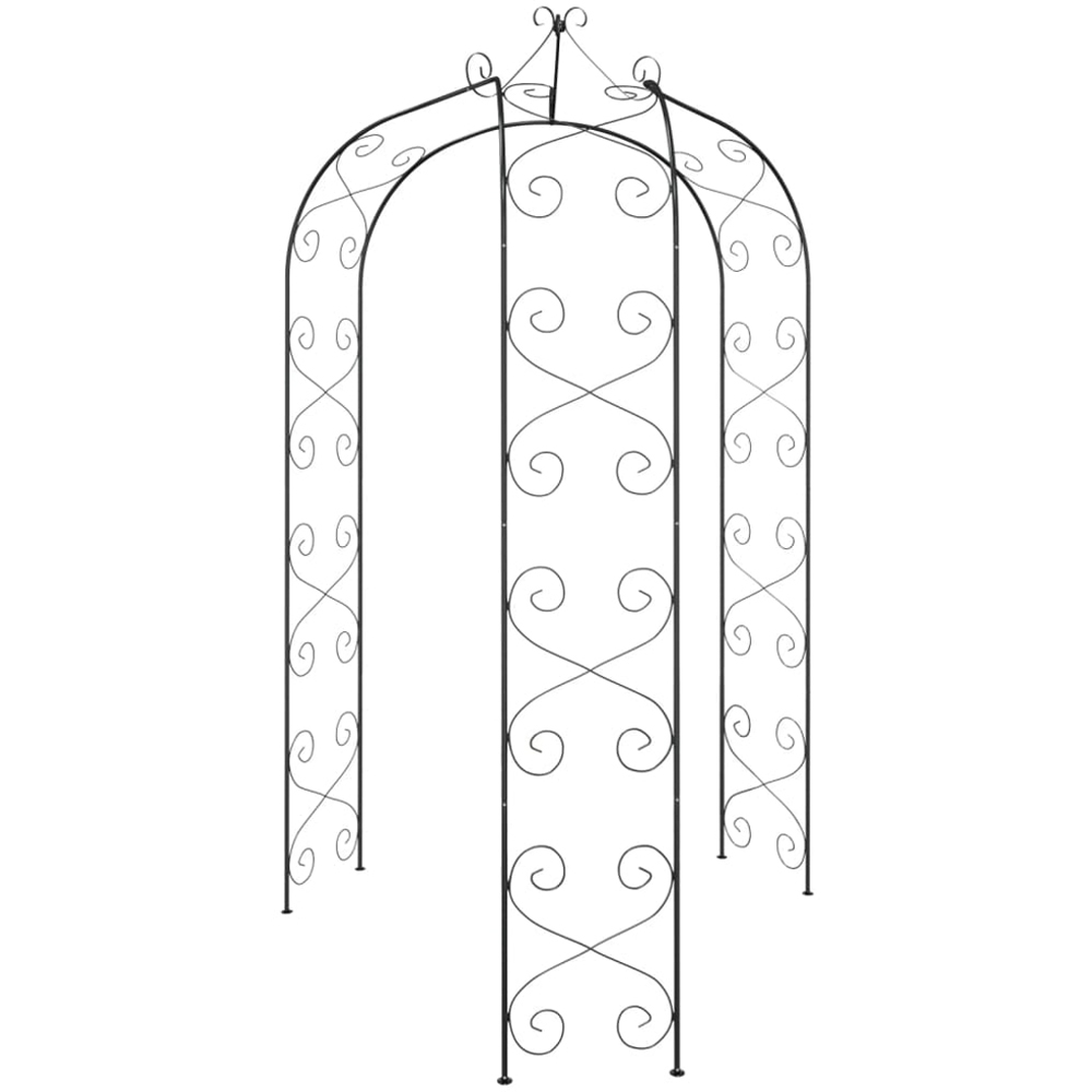 vidaXL Black Steel Garden Arch 180cm Image 3