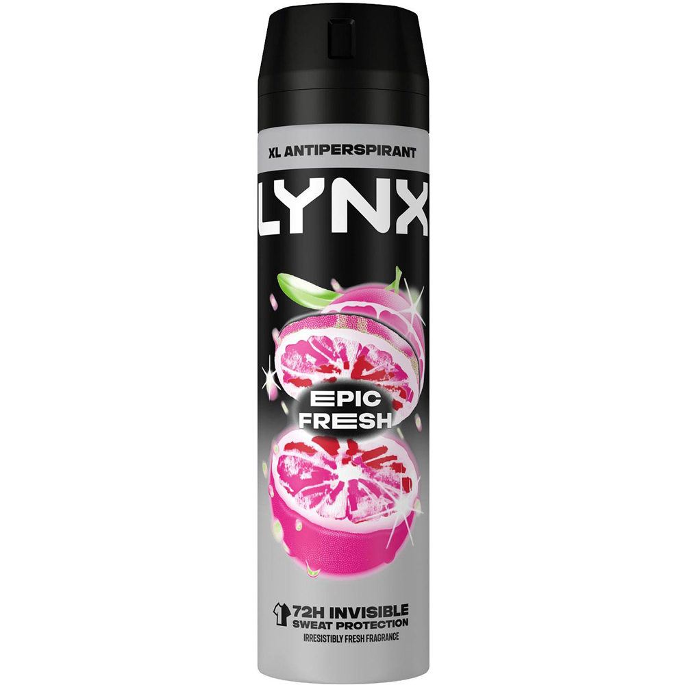 Lynx Epic Fresh Grapefruit and Tropical Pineapple Anti-Perspirant Deodorant Spray 200ml 3 Pack Image 2
