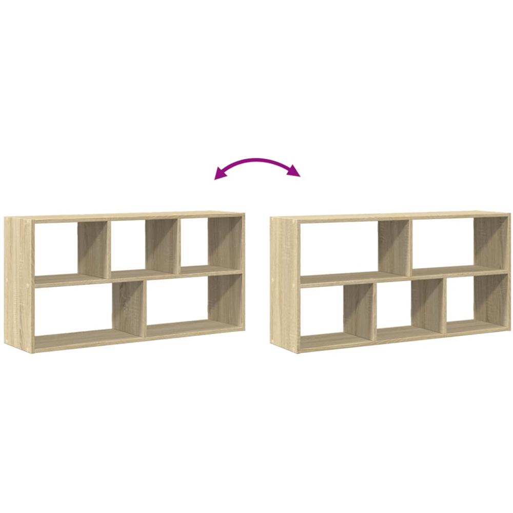 vidaXL 5 Open Shelf Sonoma Oak Wall Shelf Image 9