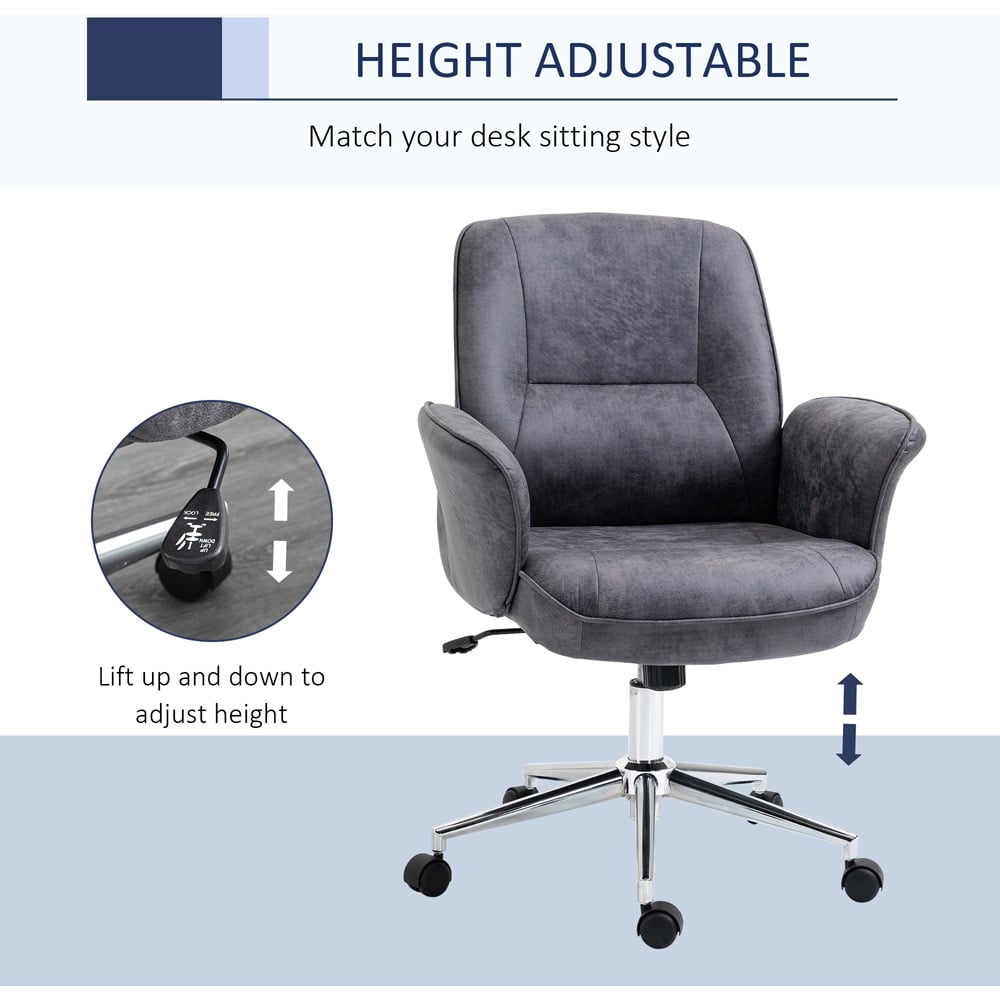 Portland Charcoal Grey Microfiber Swivel Office Chair Image 6