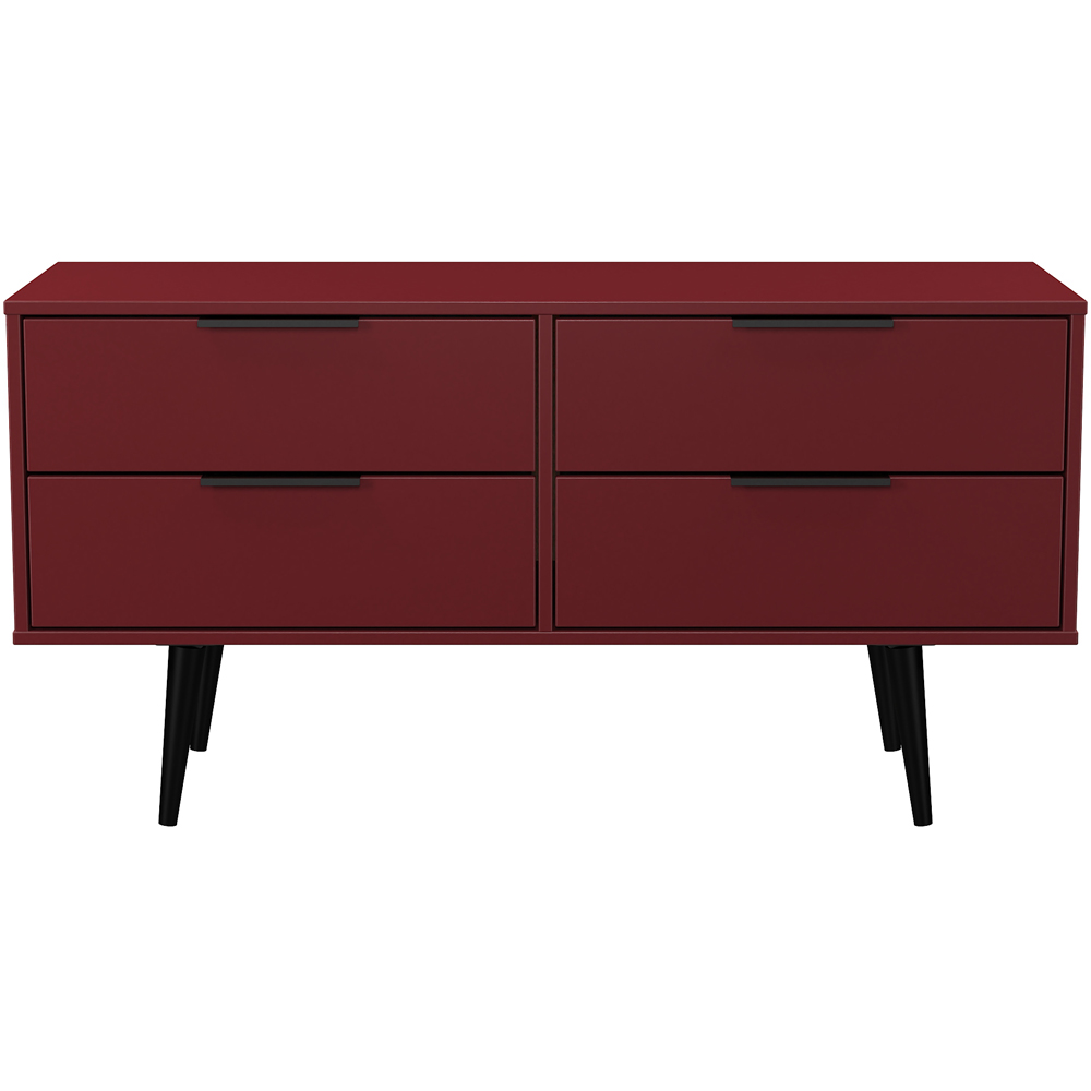 Crowndale Hong Kong 4 Drawer Matt Red and Black Bed Box Ready Assembled Image 3