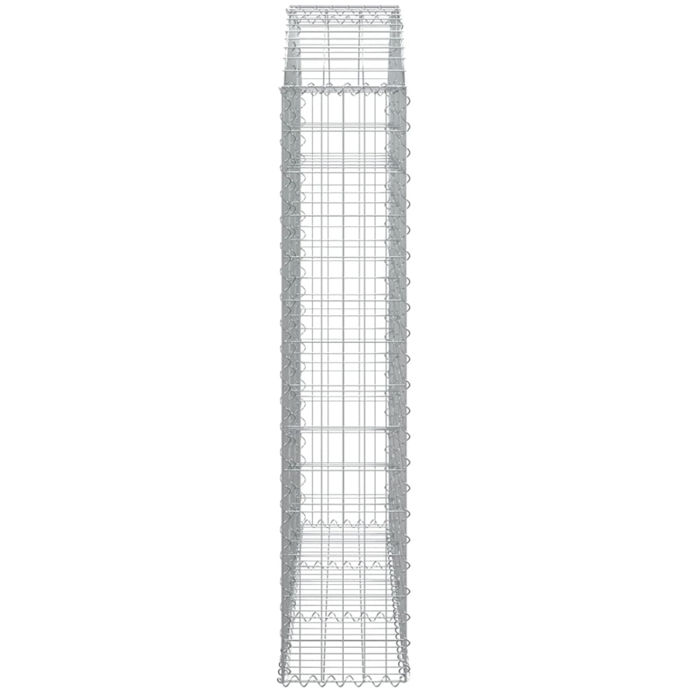 vidaXL Silver Galvanised Iron Arched Gabion Basket 150 x 30 x 140/160cm Image 3