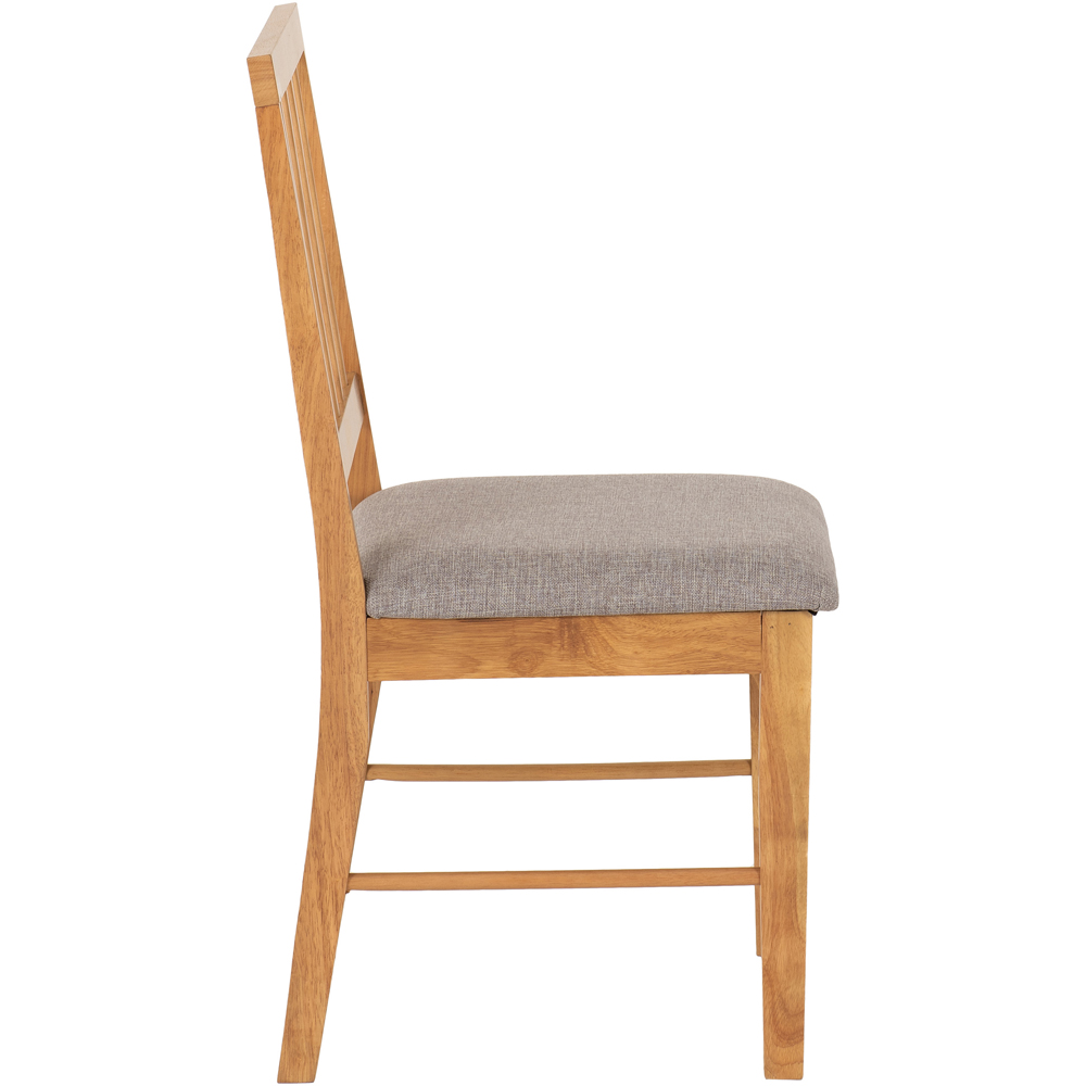 Seconique Austin Set of 2 Grey Fabric Oak Effect Dining Chair Image 6