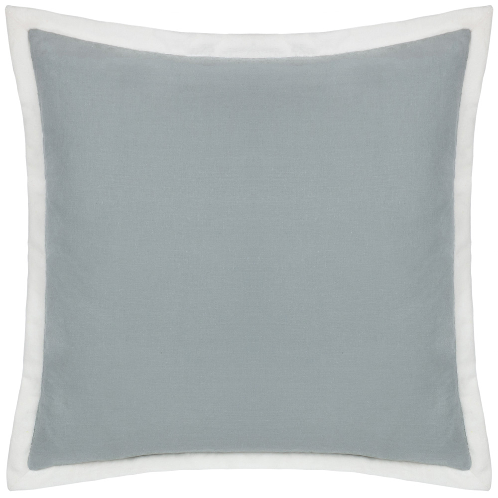 Paoletti Winter Bloom Embroidered Taupe Cotton Velvet Cushion 50 x 50cm Image 2