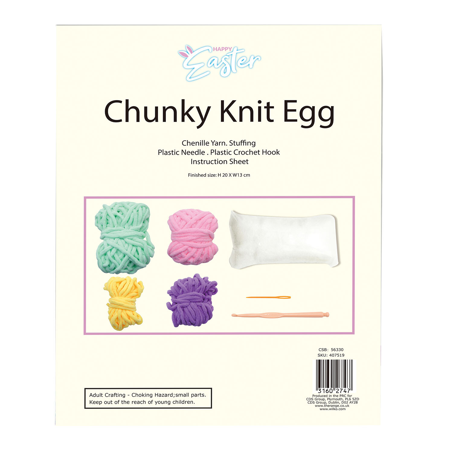 Make Your Own Chunky Knit Egg Kit - Multicolour Image 3