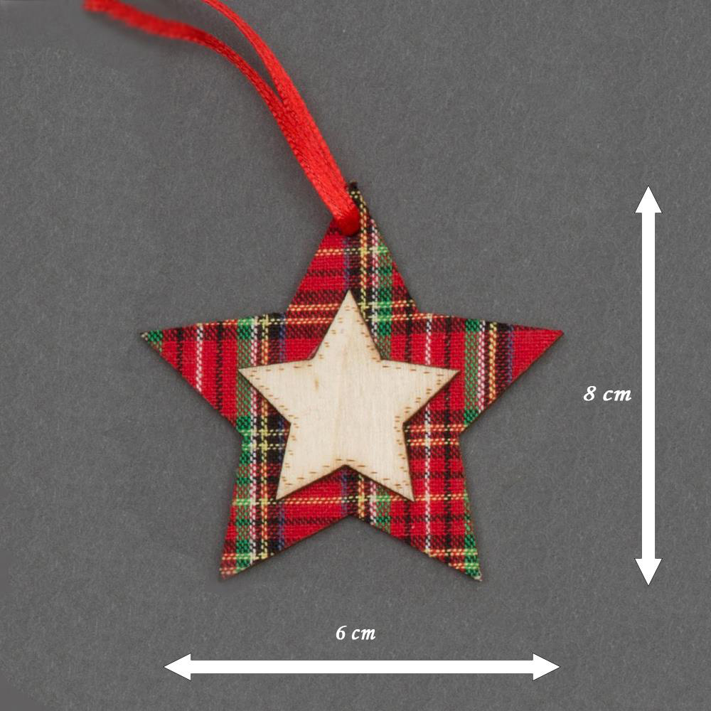 Shatchi 3 Piece Christmas Wooden Tree Ornament Set Image 4