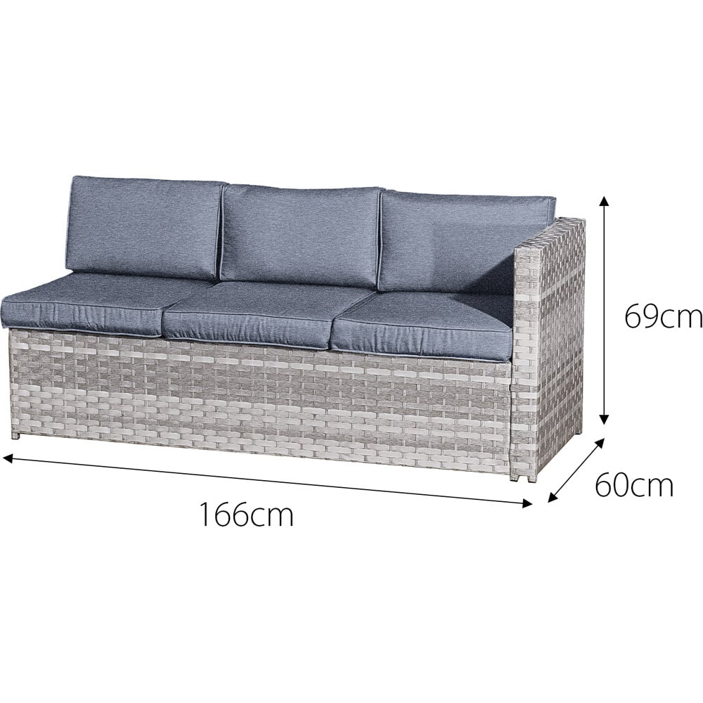 Oseasons Acorn 6 Seater Dove Grey Rattan Corner GRC Firepit Sofa Set Image 7