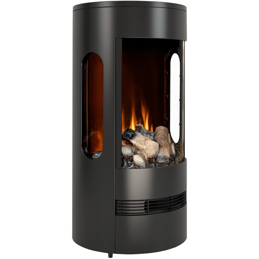 Be Modern Burtree 3 Sided Black Freestanding Electric Stove 2kW Image 1