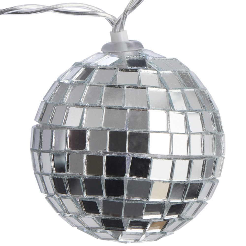 Wilko 10 B/O Mirror Disco Ball String Lights Image 3