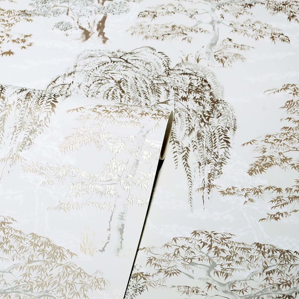 Arthouse Oriental Garden Neutral and Gold Wallpaper Image 2