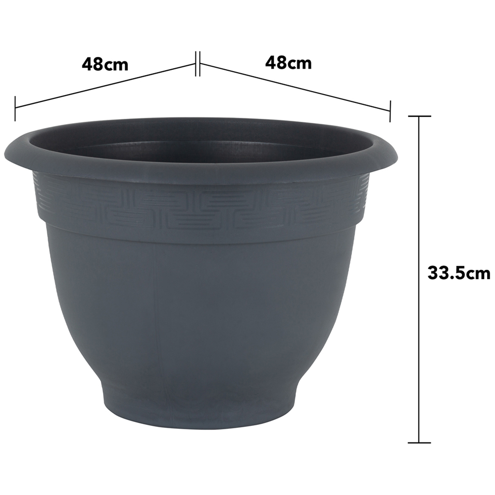 Wham Bell Pot Slate Recycled Plastic Round Planter 48cm 4 Pack Image 4