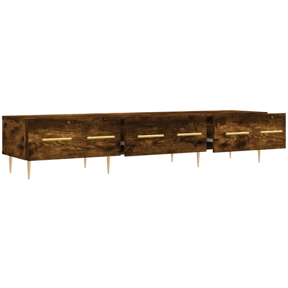 vidaXL 3 Drawer Smoked Oak TV Cabinet Image 6