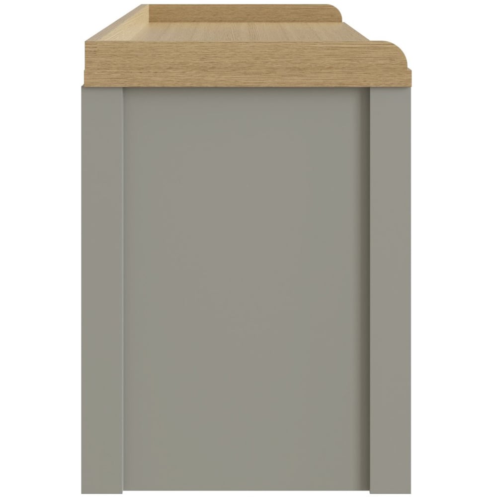 GFW Lancaster 2 Door Grey and Oak Shoe Bench Image 5