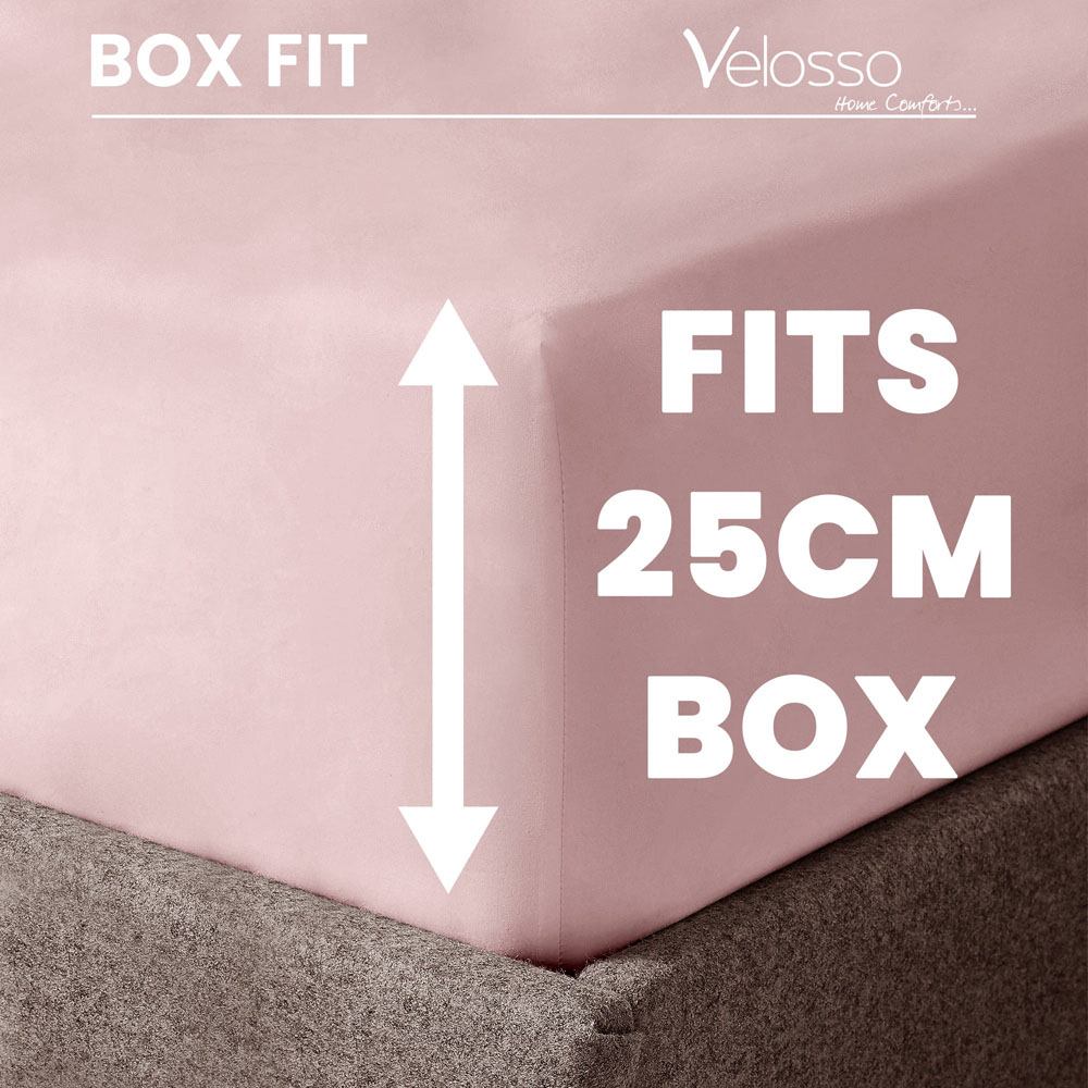 Velosso Microfibre Super King Size Pink Fitted Sheet Image 5