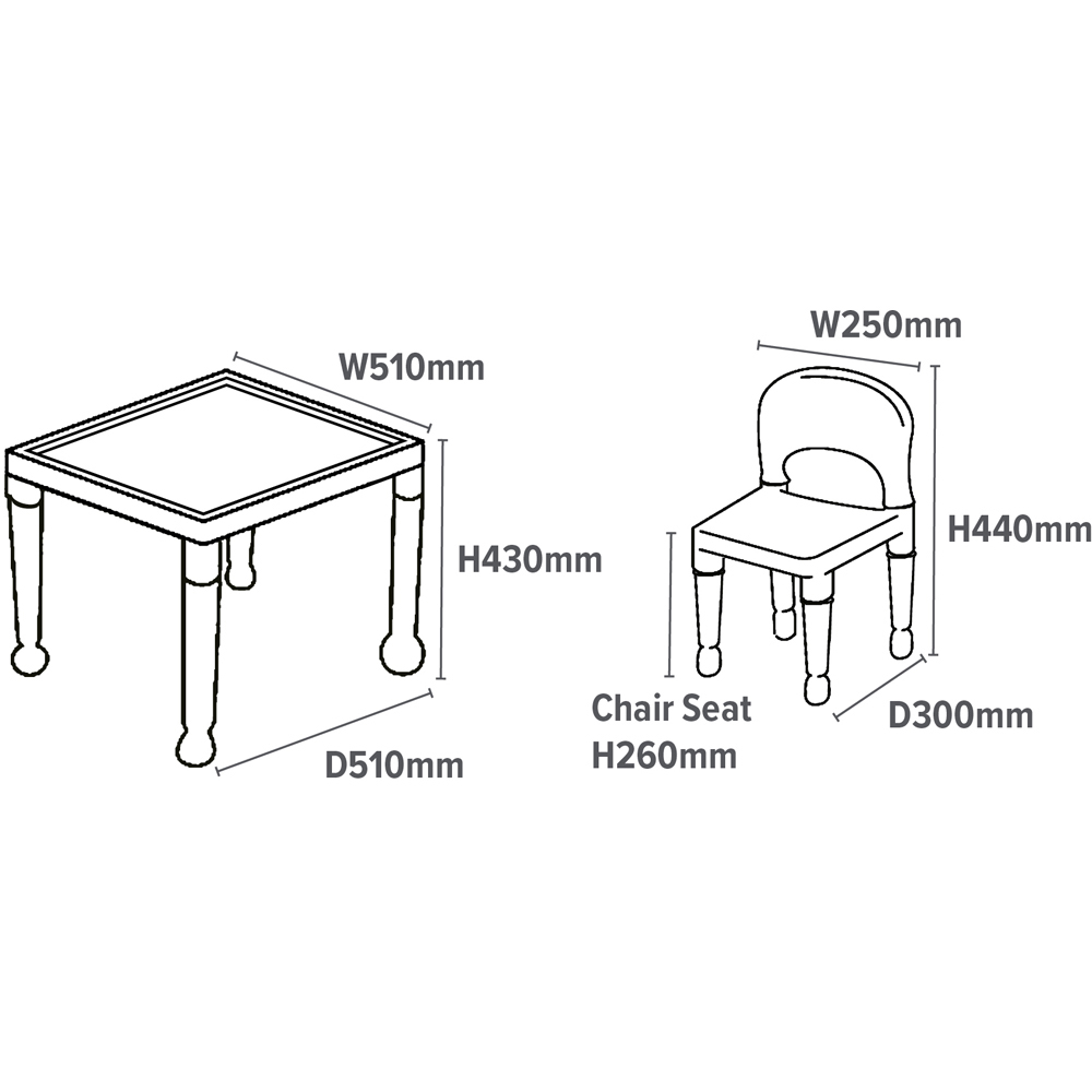 Liberty House Toys Kids White Plastic Table and 2 Chairs Set Image 6