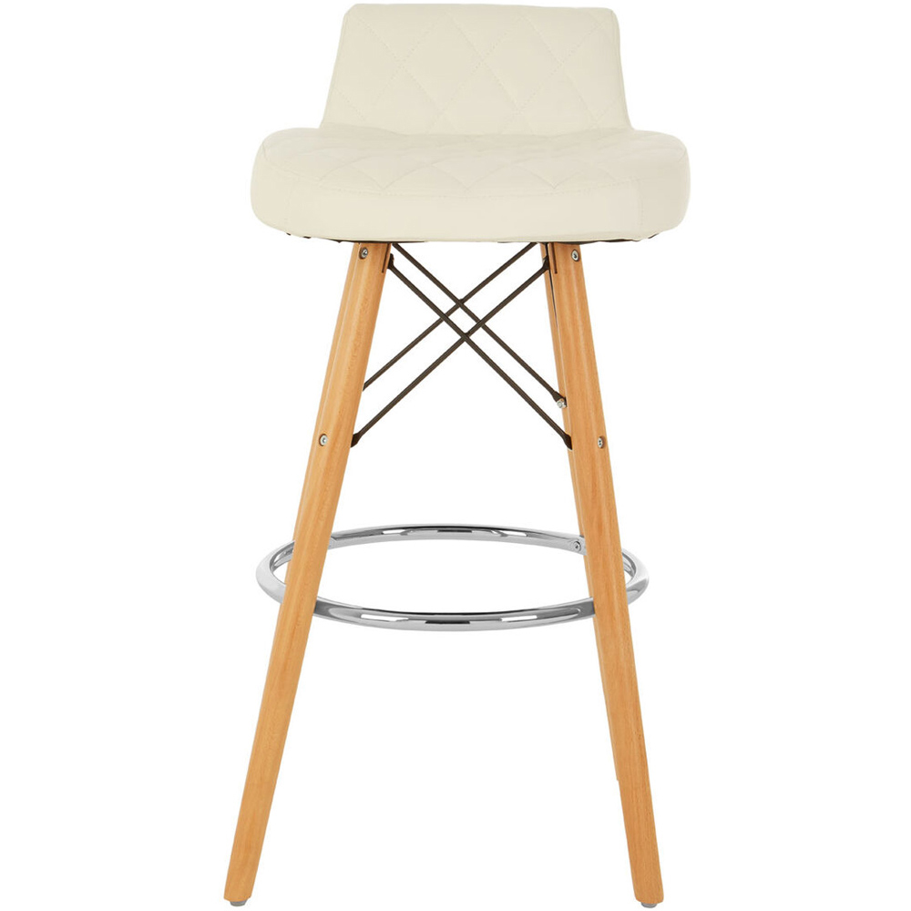 Premier Housewares Stockholm White Leather Effect Seat Bar Stool Image 2