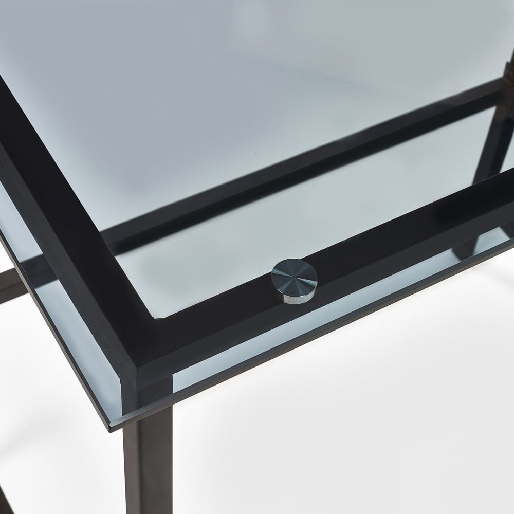 Julian Bowen Chicago Smoked Glass Desk Black Image 5