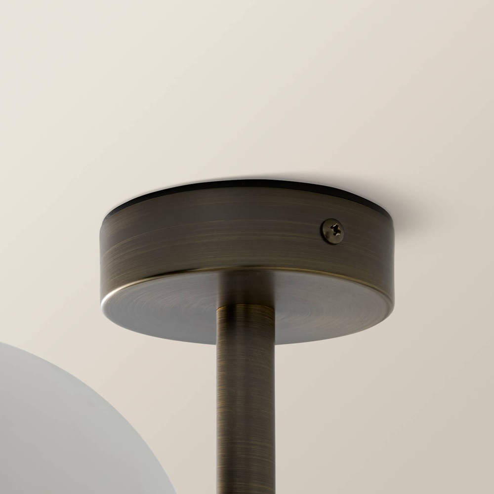 ValueLights Darla 4-Way Brushed Brass Frosted Glass Globe Shade Ceiling Light with Bulb Image 5