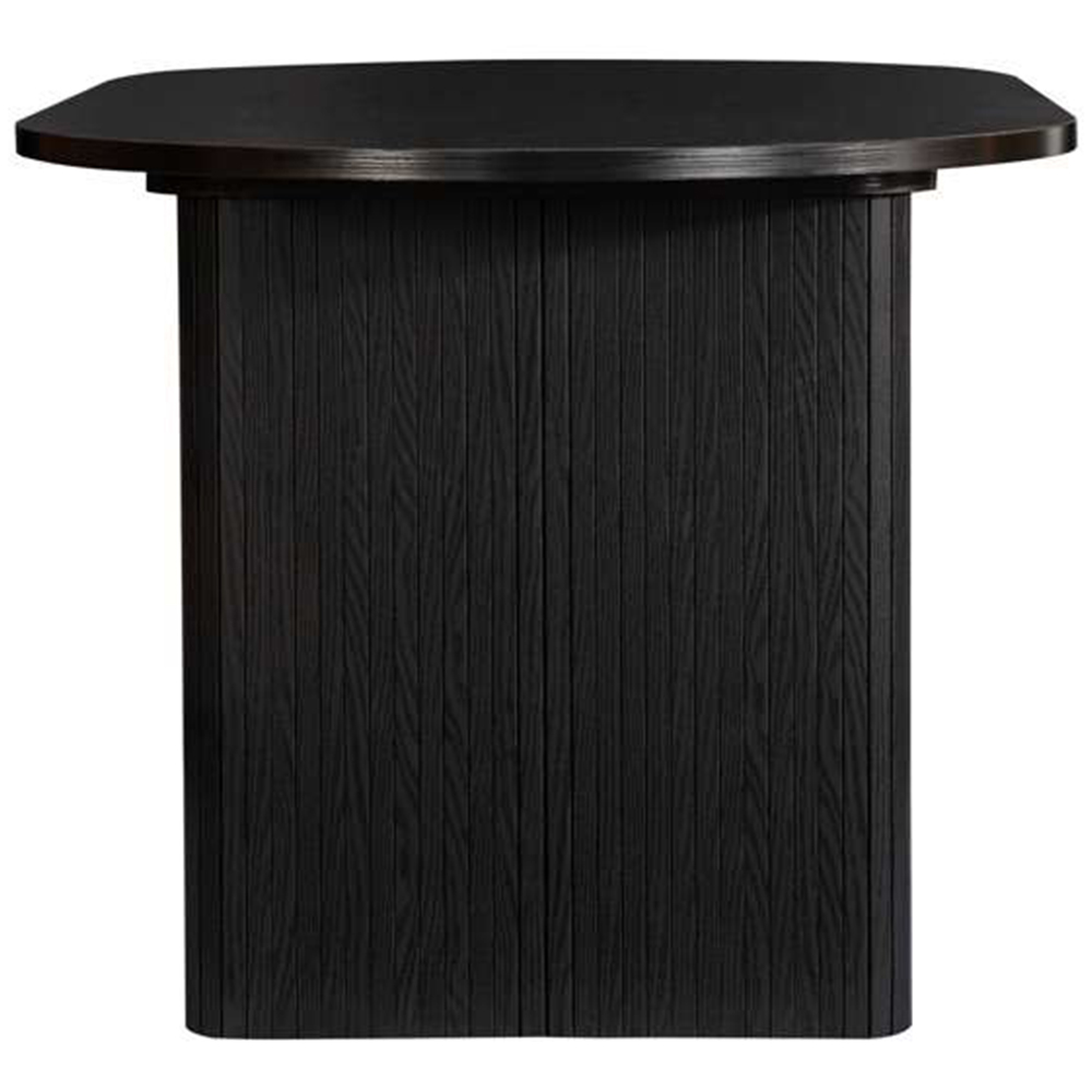 Birlea Axel 4 Seater Oval Fluted Dining Table Black Image 4