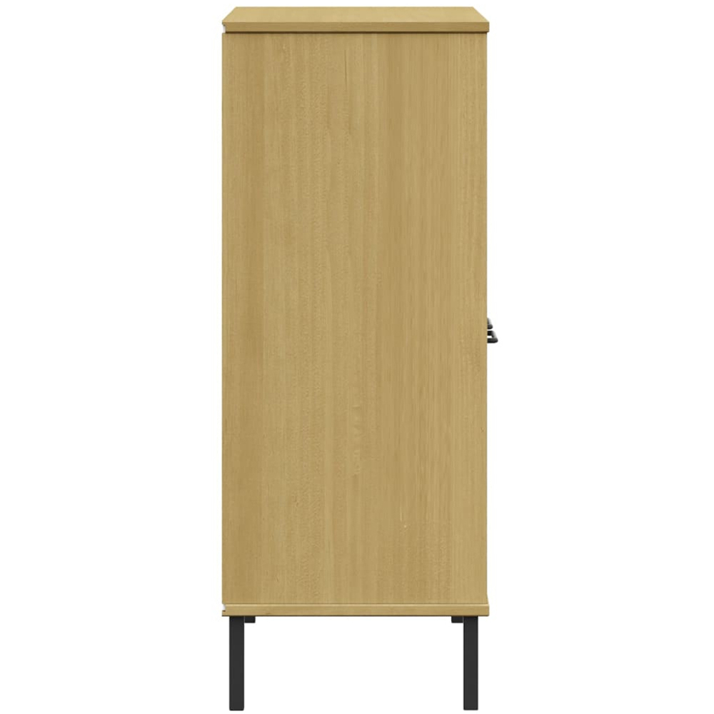 vidaXL 2 Door 2 Shelf Brown Pine Wood Bookcase Image 6