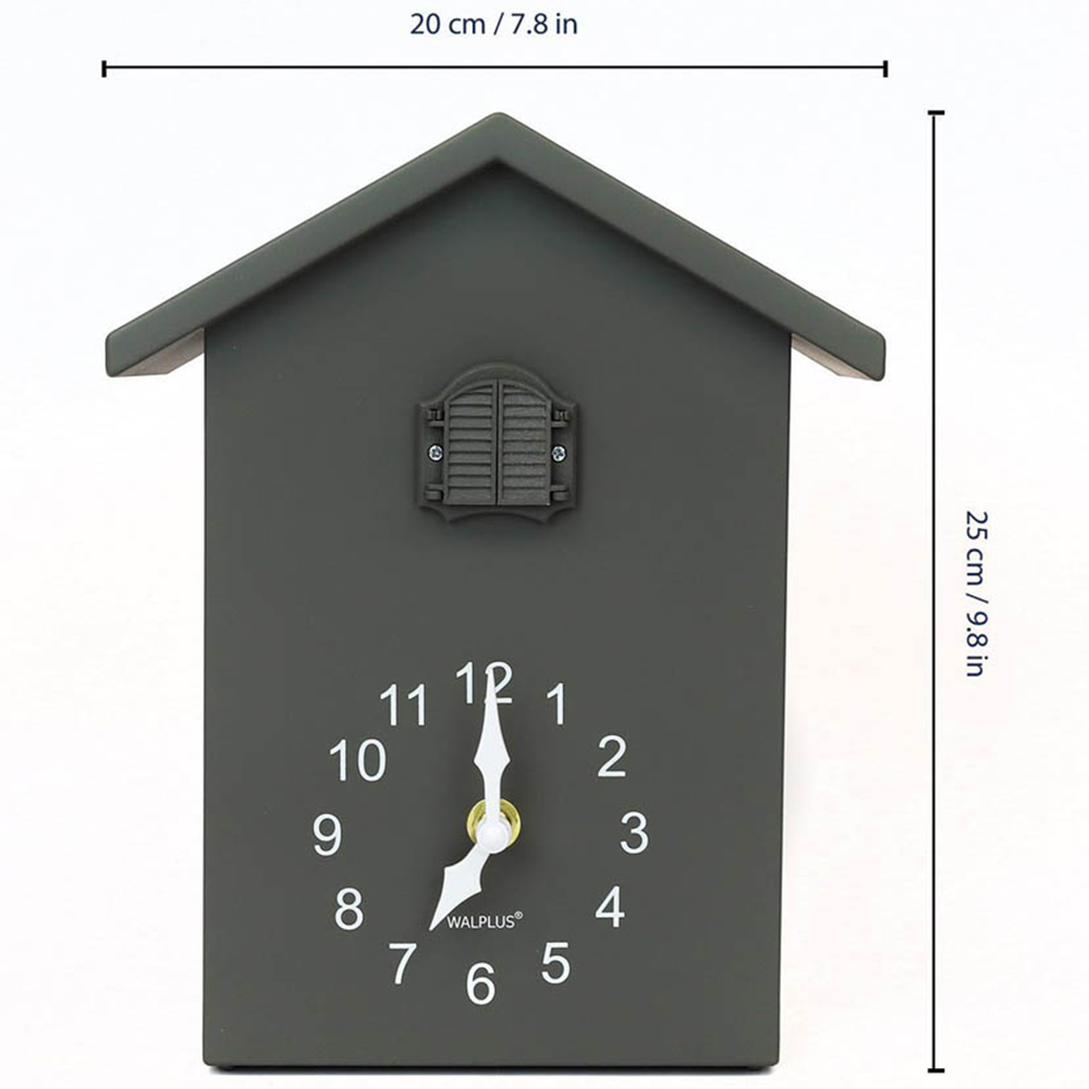 Walplus Grey Cuckoo Window Clock with Removable Pendulum 25cm Image 8