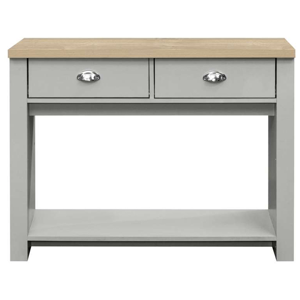Highgate 2 Drawer Grey and Oak Console Table  Image 3