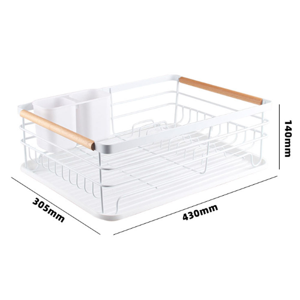 Living And Home WH0780 White Metal Dish Rack With Removable Tray Image 8