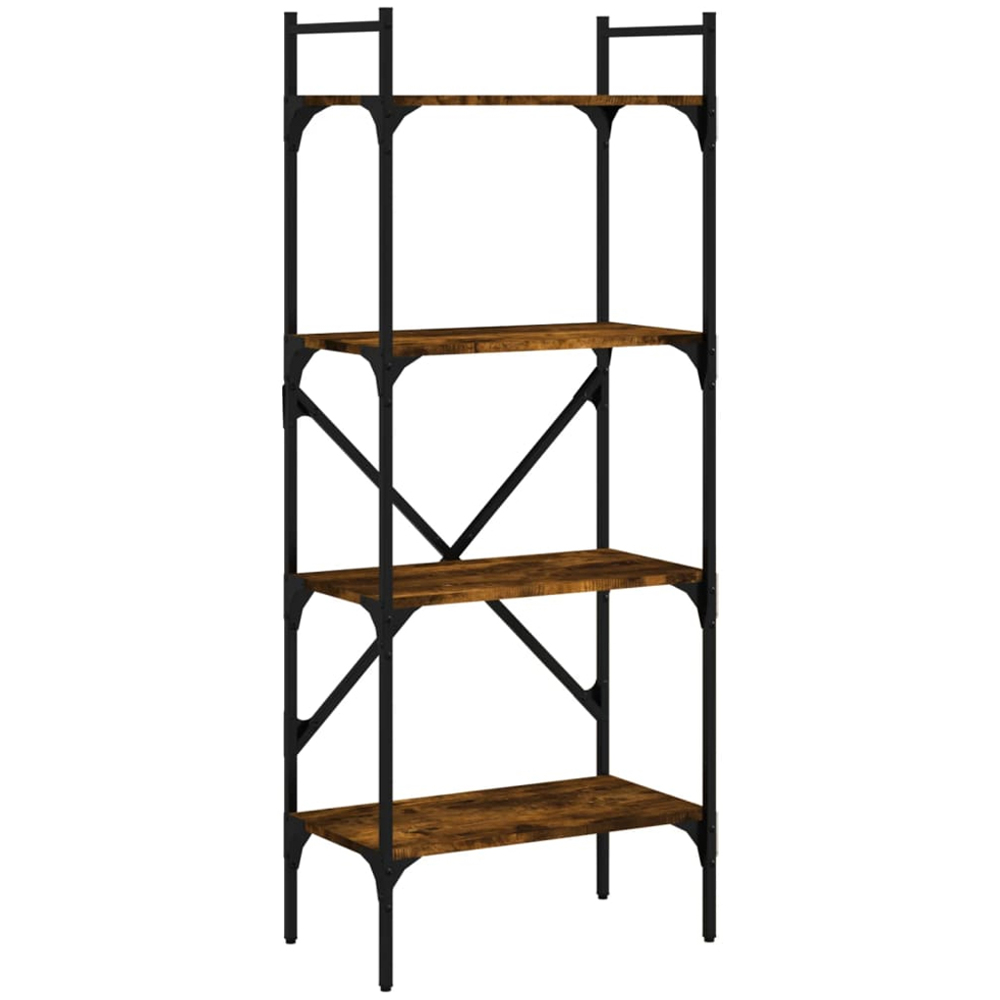 vidaXL 4 Shelf Smoked Oak Bookcase Image 2