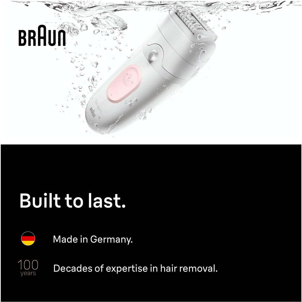 Braun Silk-epil 5 5-230 Wet and Dry Cordless Epilator with Trimmer Comb and Bikini Trimmer Image 5