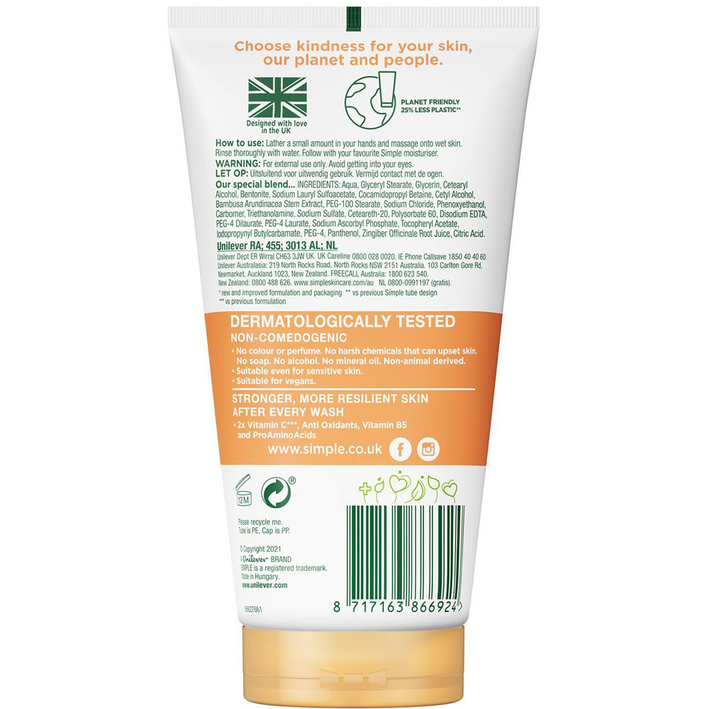 Simple Protect N Glow Express Glow Clay Polish Face Wash 150ml 3 Pack Image 3
