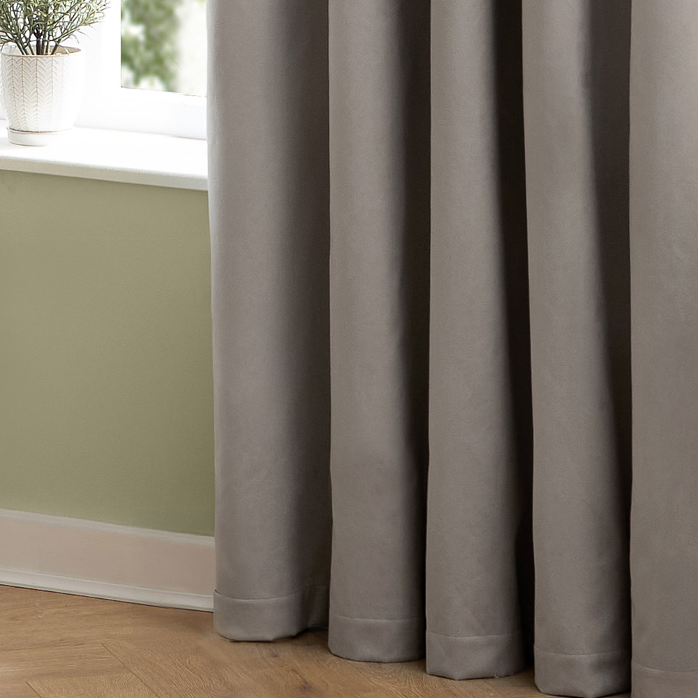 Furn The Ultimate Silver Velvet Fully Lined Pencil Pleat Curtains 168 x 137cm Image 4