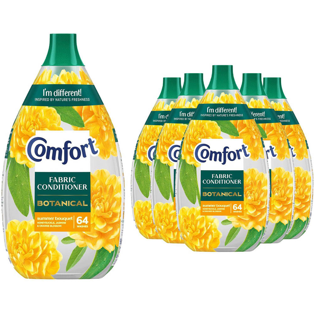 Comfort Botanical Summer Bouquet Fabric Conditioner 64 Washes 960ml 6 Pack Image 1
