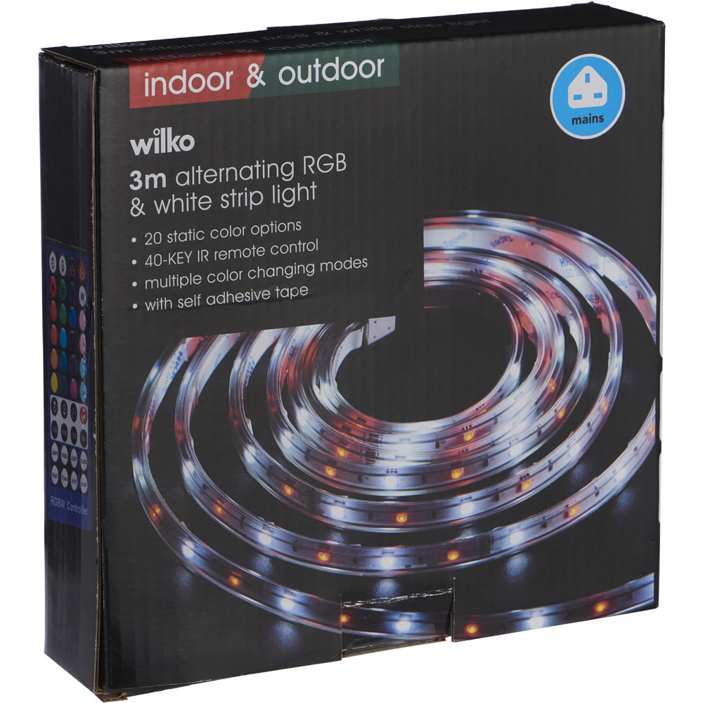 Wilko RGB & White Strip Light 3m Wilko