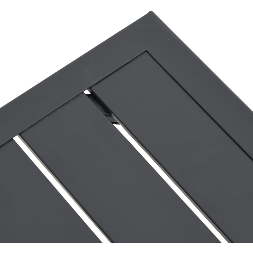 Walplus Anthracite Steel Slatted Garden Side Table Image 6
