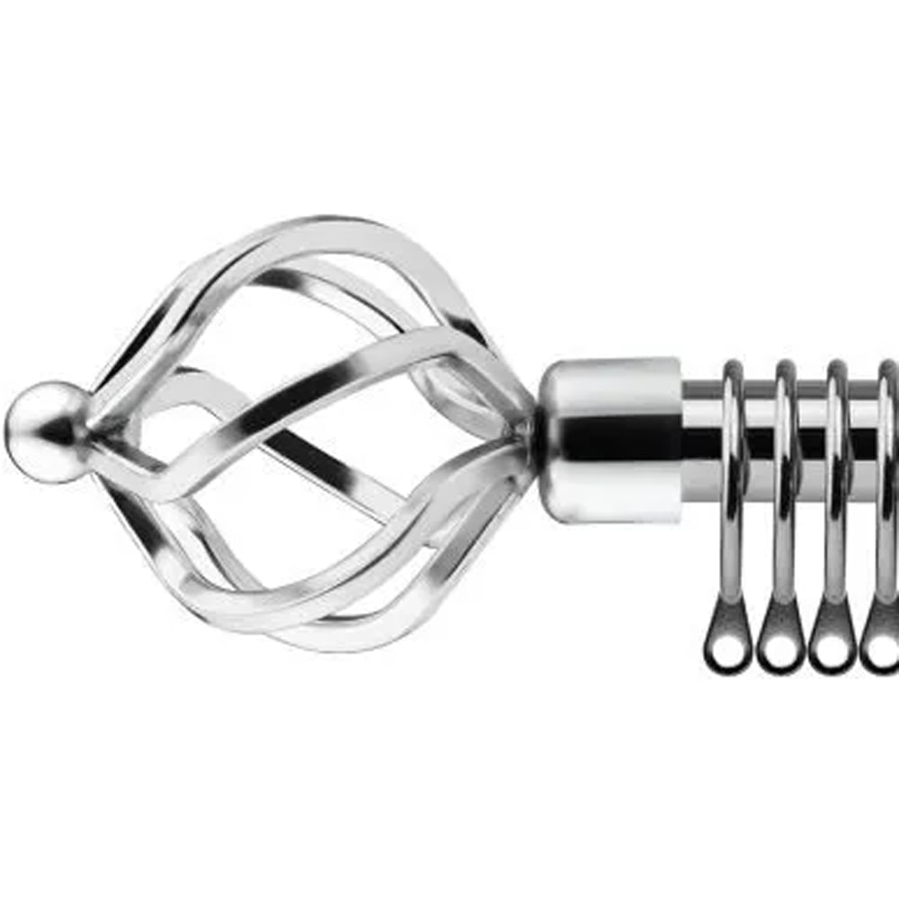 New Edge Blinds 160-300cm Extendable Chrome Cage Metal Curtain Pole Image